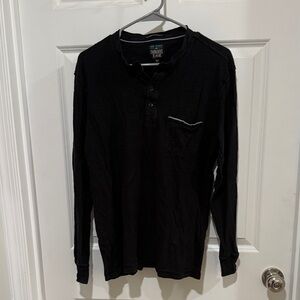 Threads 4 Thought Men's Black Long Sleeve Henley